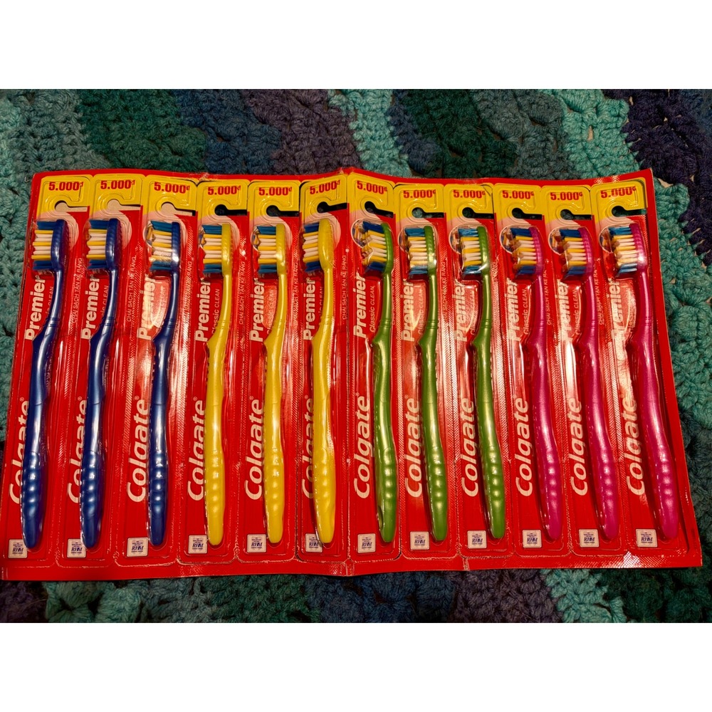 Colgate Premier Classic Clean Toothbrushes Bulk 12 Pack Multi Color Manual New